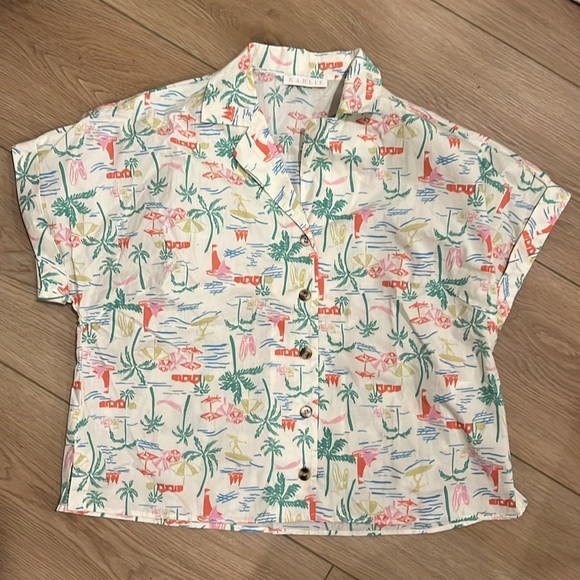 LIKE-NEW Karlie FULL SET Seashore Tropical Scallop Shorts + Shirt Set - Picture 6 of 10